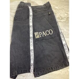 PACO JEAN Black Denim Shorts Mens Vintage 90s Y2K Size 38